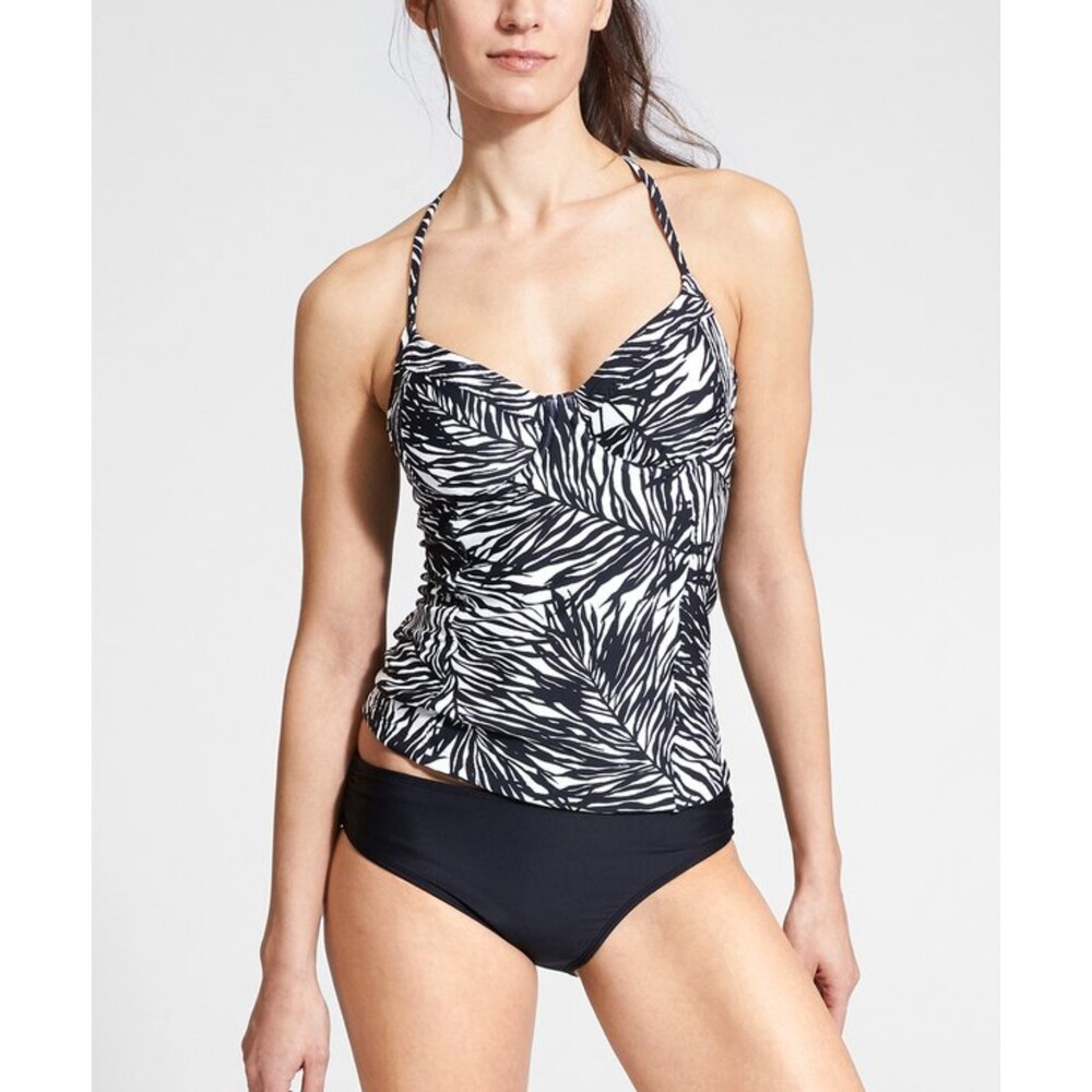 Athleta | Black & White Palms Kaimana Tankini Top NWT Size 34B/C